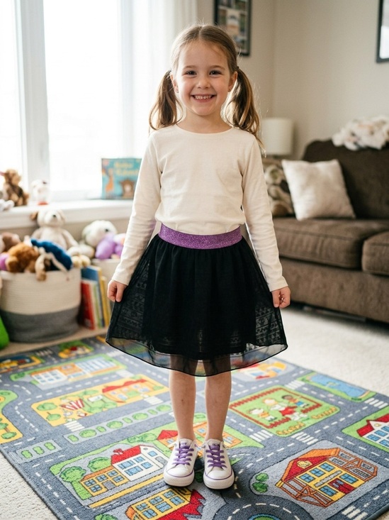 Other - Chic Black and Purple Kids Skirt​